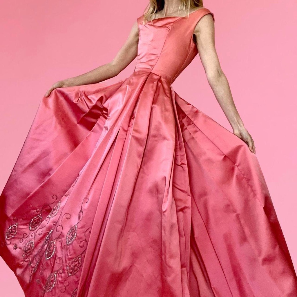 Vintage 1950s Pink Gown